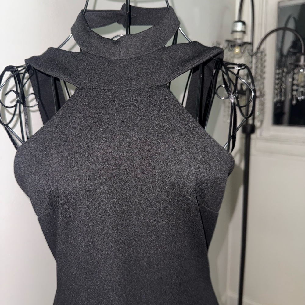 bebe Black Cocktail Bodycon Halter Dress